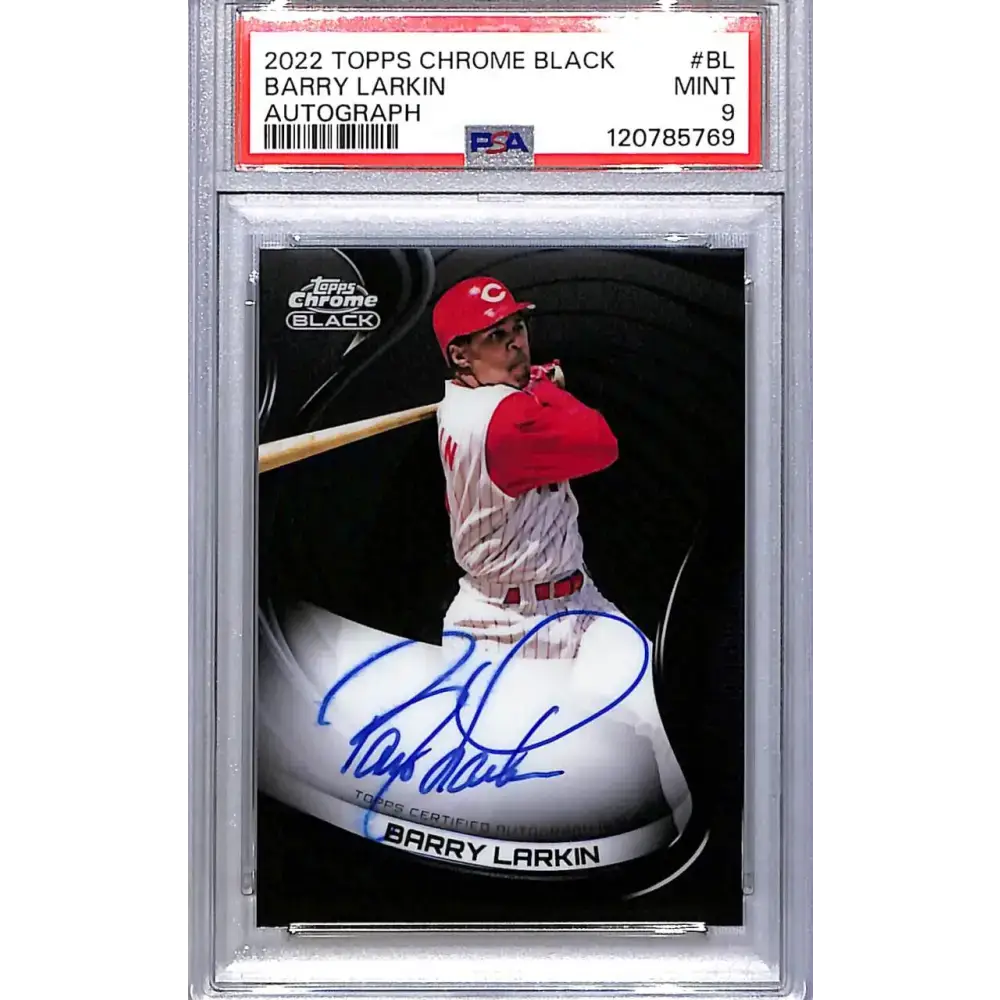 2022 Topps Chrome Black #CBA-BL Barry Larkin PSA 9 MINT Auto Cincinnati Reds - Baseball Card Single