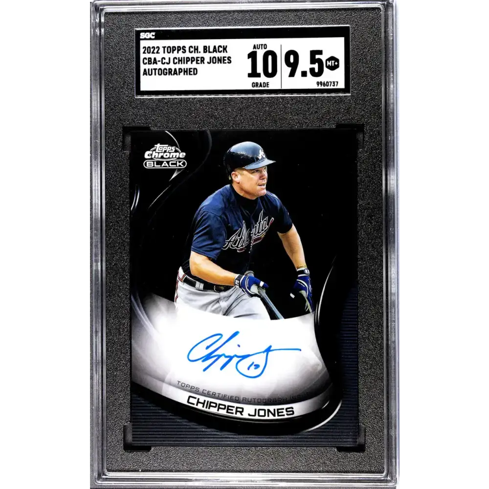 2022 Topps Chrome Black #CBA-CJ Chipper Jones SGC 9.5 MINT+ Auto Atlanta Braves Baseball Card - Baseball Card Single