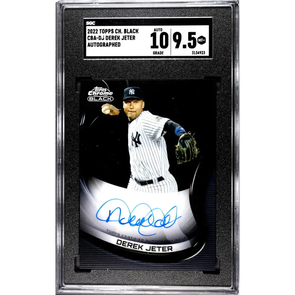 2022 Topps Chrome Black #CBA-DJ Derek Jeter SGC 9.5 MINT+ Auto New York Yankees Baseball Card - Baseball Card Single
