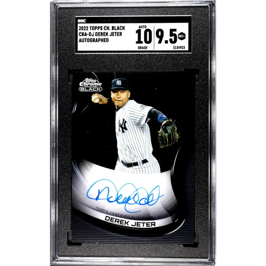 2022 Topps Chrome Black #CBA-DJ Derek Jeter SGC 9.5 MINT+ Auto New York Yankees Baseball Card - Baseball Card Single