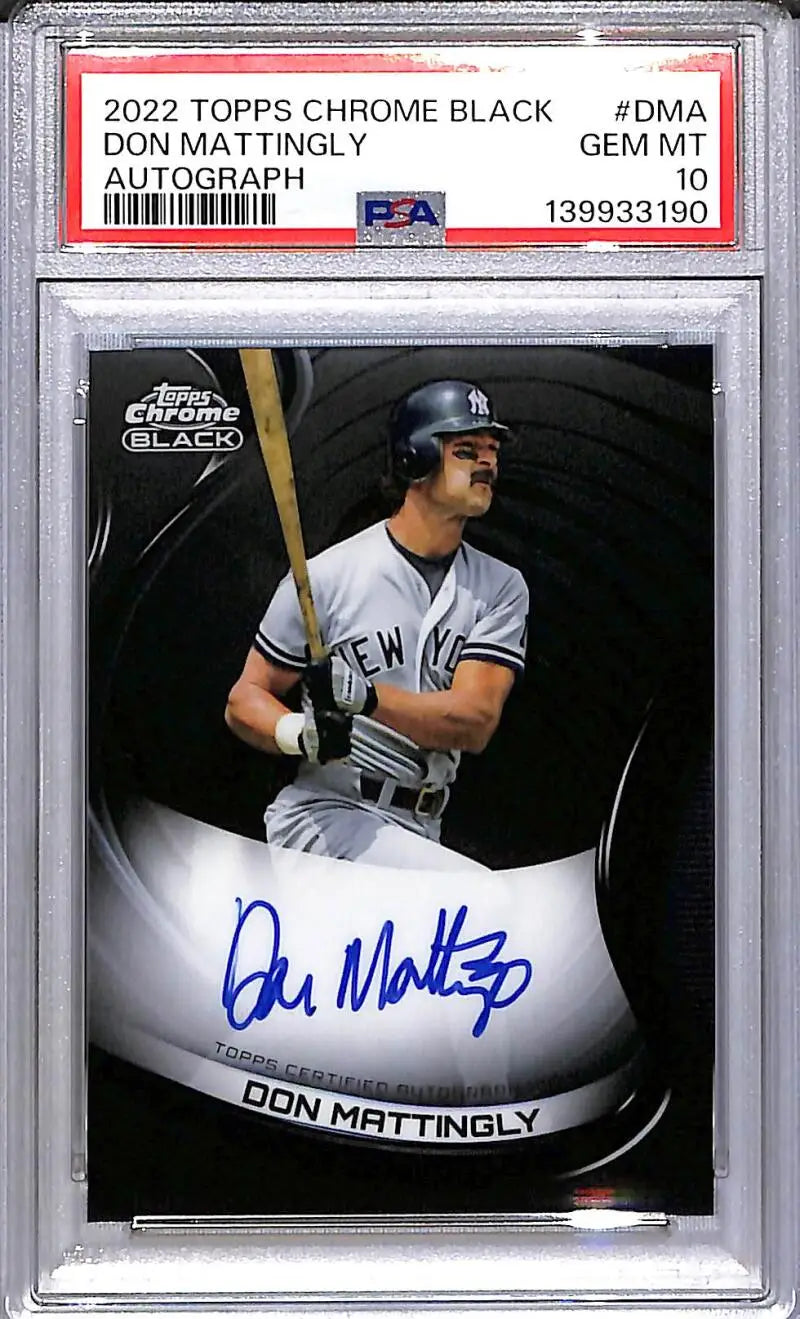 2022 Topps Chrome Black #CBA-DMA Don Mattingly PSA 10 GEM MINT Auto New York Yankees