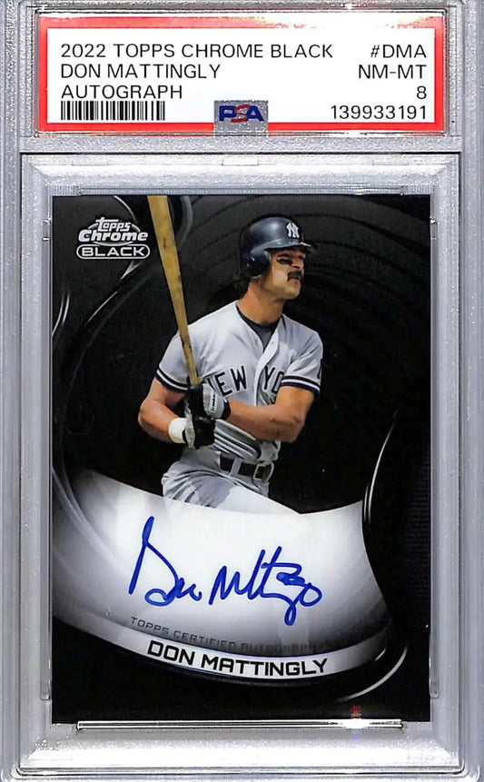 2022 Topps Chrome Black #CBA-DMA Don Mattingly PSA 8 NM-MT Auto New York Yankees