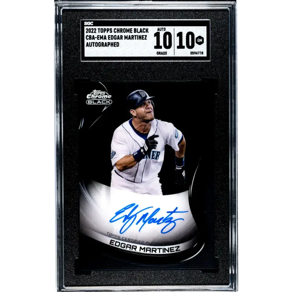2022 Topps Chrome Black #CBA-EMA Edgar Martinez SGC 10 Gem Auto Seattle Mariners Baseball Card - Baseball Card Single