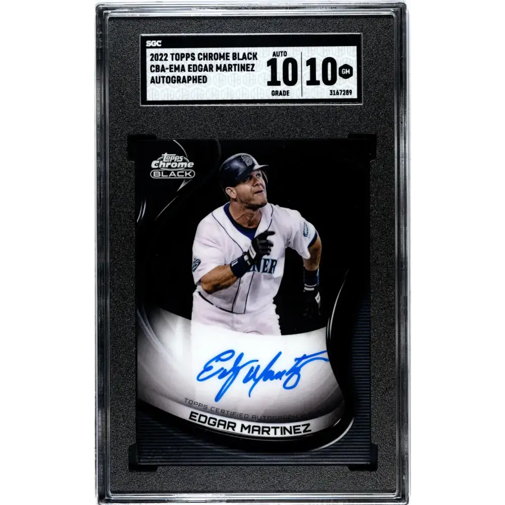 2022 Topps Chrome Black #CBA-EMA Edgar Martinez SGC 10 Gem Auto Seattle Mariners Baseball Card - Baseball Card Single