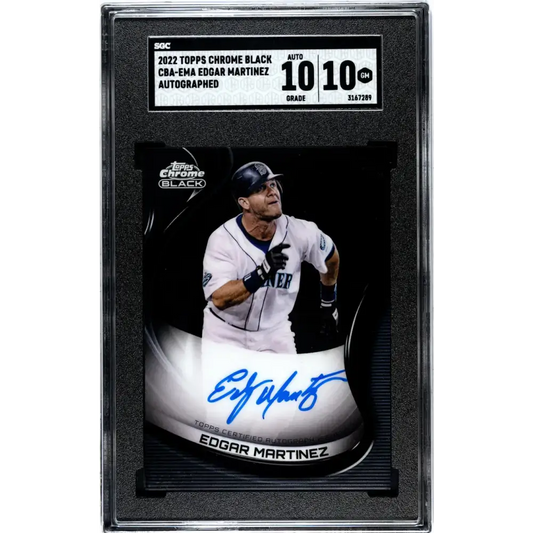 2022 Topps Chrome Black #CBA-EMA Edgar Martinez SGC 10 Gem Auto Seattle Mariners Baseball Card - Baseball Card Single
