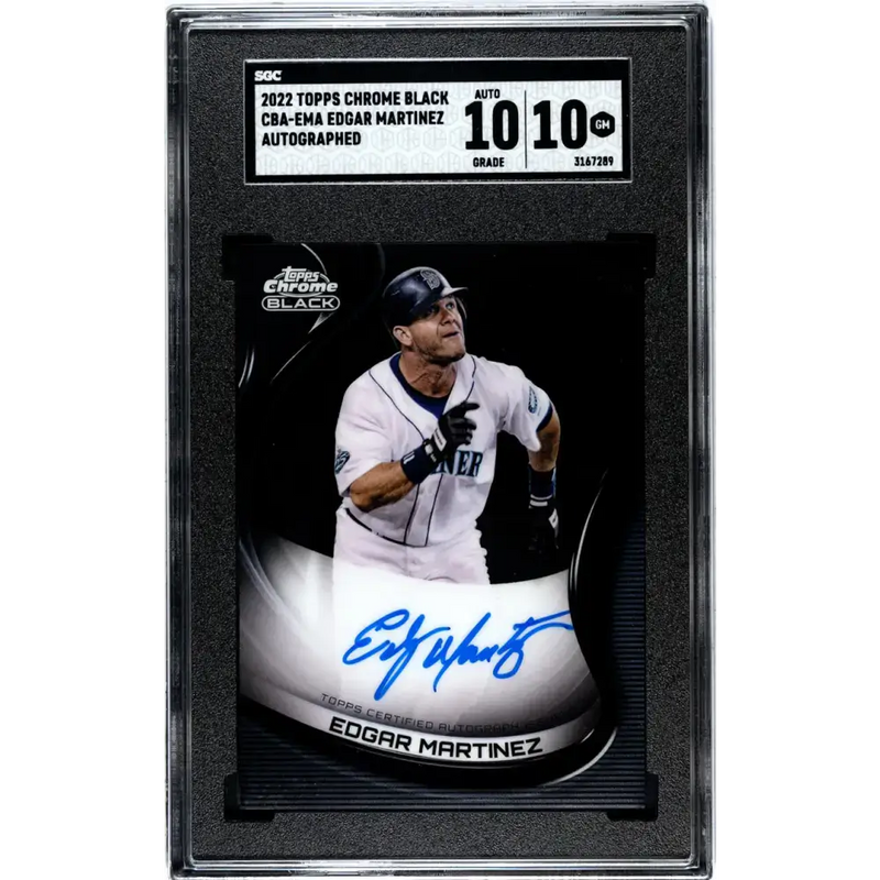 2022 Topps Chrome Black #CBA-EMA Edgar Martinez SGC 10 Gem Auto Seattle Mariners Baseball Card - Baseball Card Single