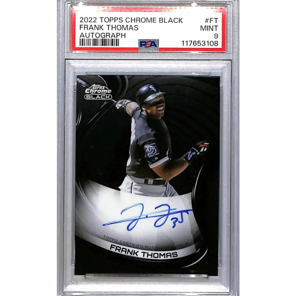 2022 Topps Chrome Black #CBA-FT Frank Thomas PSA 9 MINT Auto Chicago White Sox - Baseball Card Single