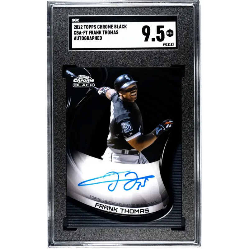 2022 Topps Chrome Black #CBA-FT Frank Thomas SGC 9.5 MINT+ Auto Chicago White Sox Baseball Card - Baseball Card Single