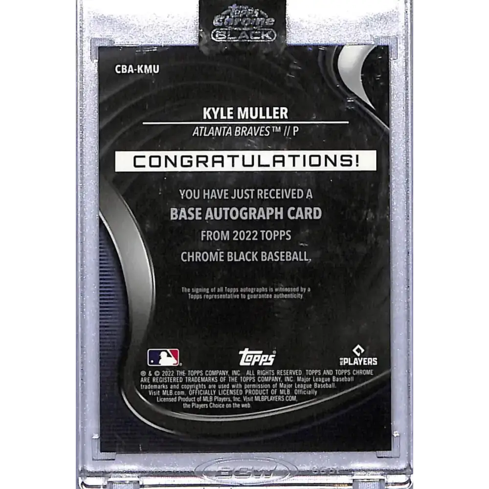 2022 Topps Chrome Black #CBA-KMU Kyle Muller NM-MT RC Rookie Auto Atlanta Braves - Baseball Card Single