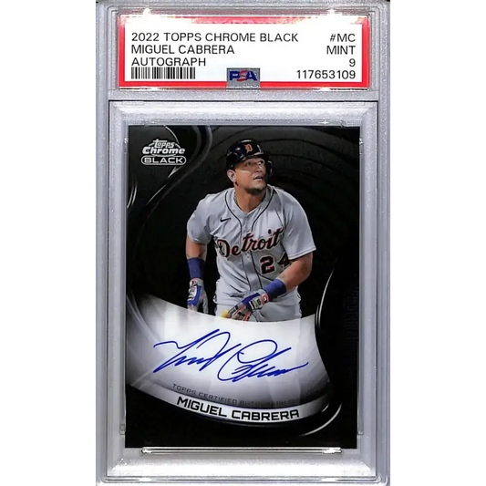 2022 Topps Chrome Black #CBA-MC Miguel Cabrera PSA 9 MINT Auto Detroit Tigers - Baseball Card Single
