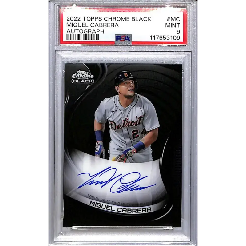 2022 Topps Chrome Black #CBA-MC Miguel Cabrera PSA 9 MINT Auto Detroit Tigers - Baseball Card Single
