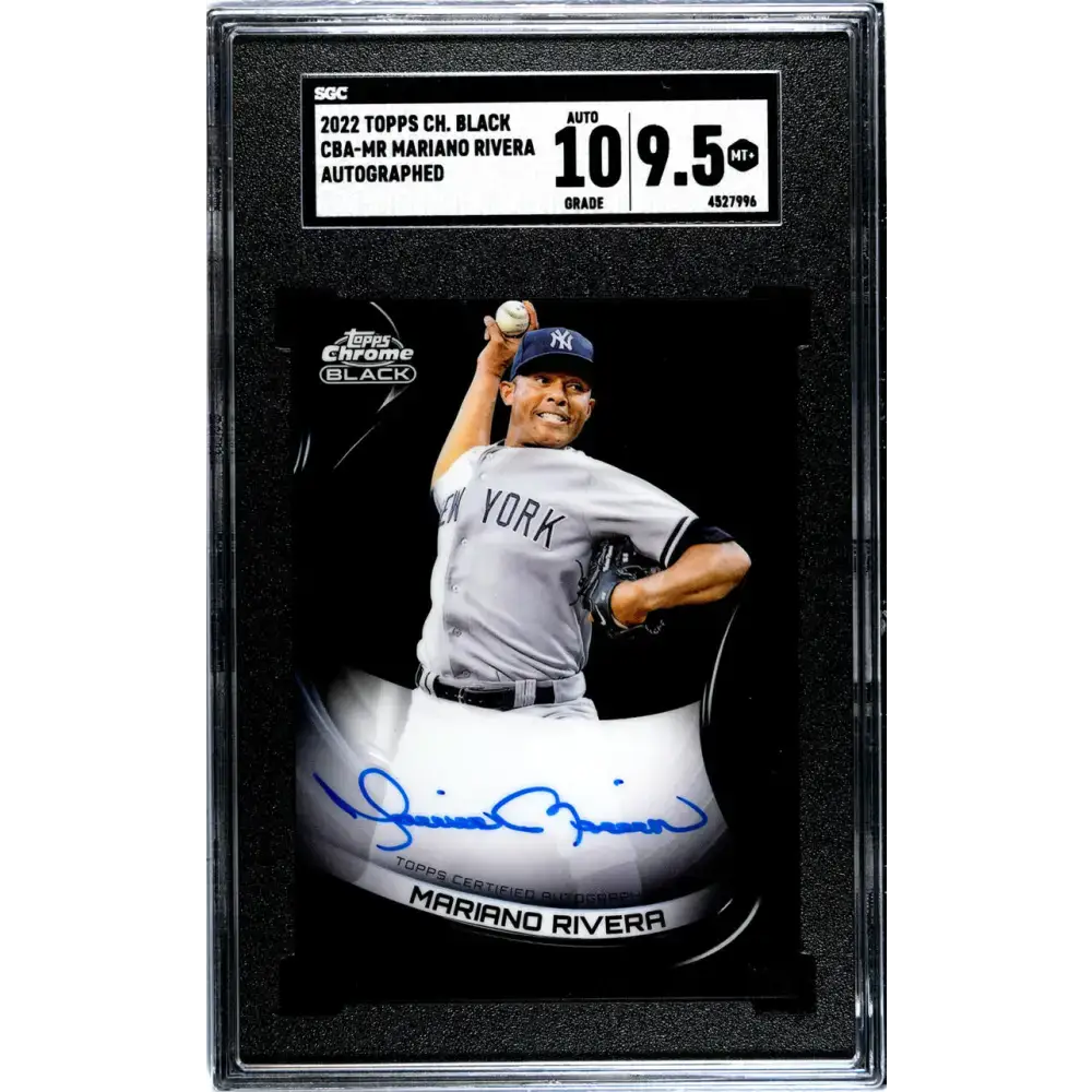 2022 Topps Chrome Black #CBA-MR Mariano Rivera SGC 9.5 MINT+ Auto New York Yankees Baseball Card - Baseball Card Single