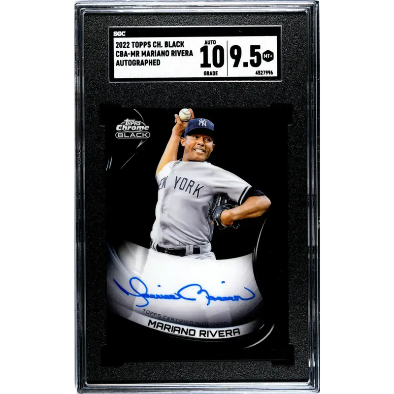 2022 Topps Chrome Black #CBA-MR Mariano Rivera SGC 9.5 MINT+ Auto New York Yankees Baseball Card - Baseball Card Single