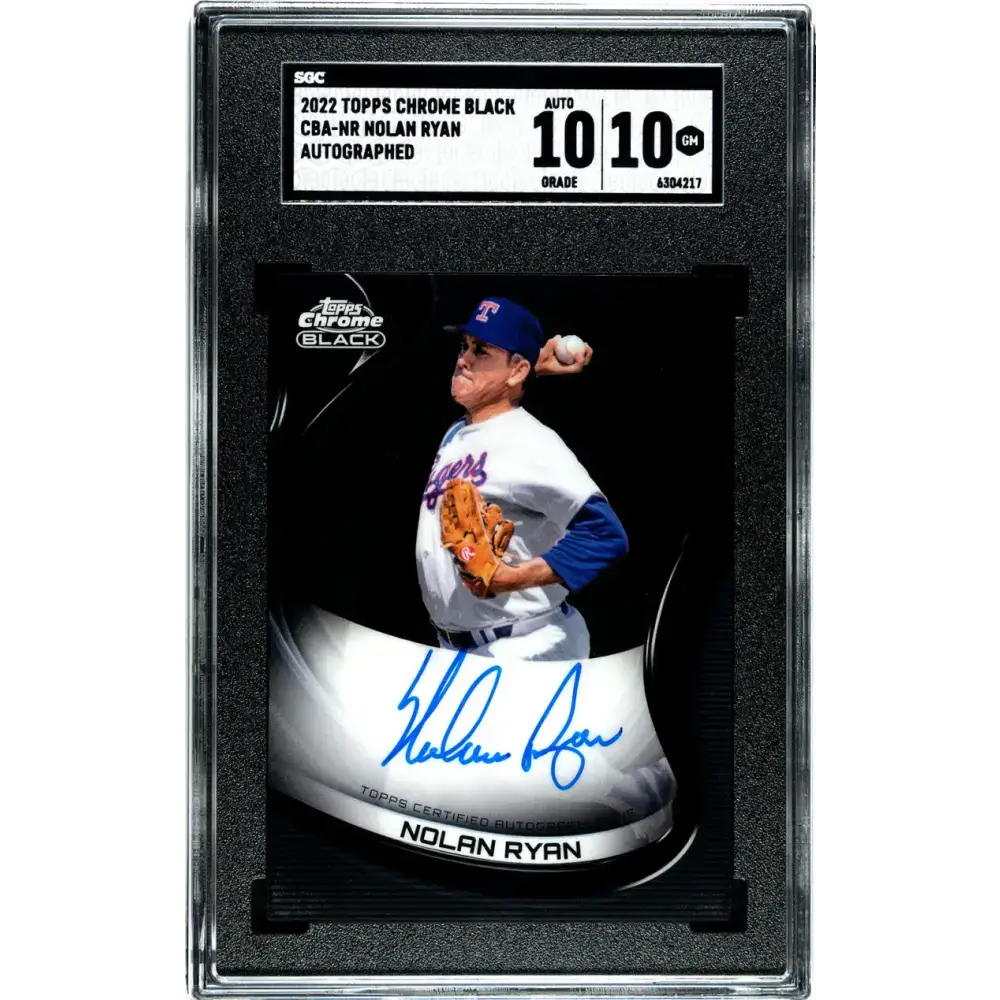 2022 Topps Chrome Black #CBA-NR Nolan Ryan SGC 10 Gem Auto Texas Rangers Baseball Card