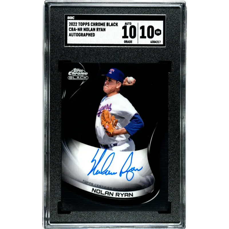 2022 Topps Chrome Black #CBA-NR Nolan Ryan SGC 10 Gem Auto Texas Rangers Baseball Card - Baseball Card Single
