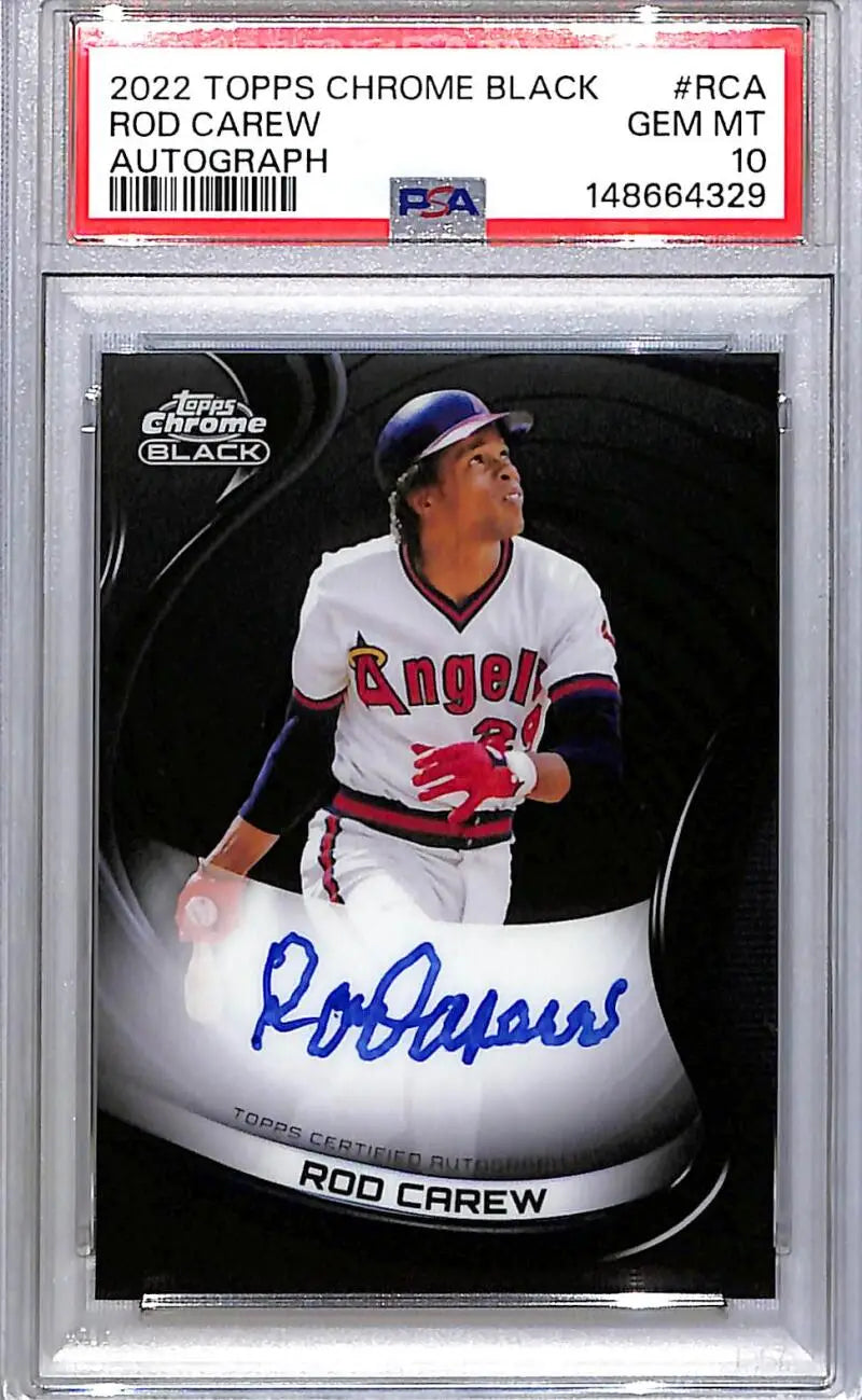 2022 Topps Chrome Black #CBA-RCA Rod Carew PSA 10 GEM MINT Auto California Angels