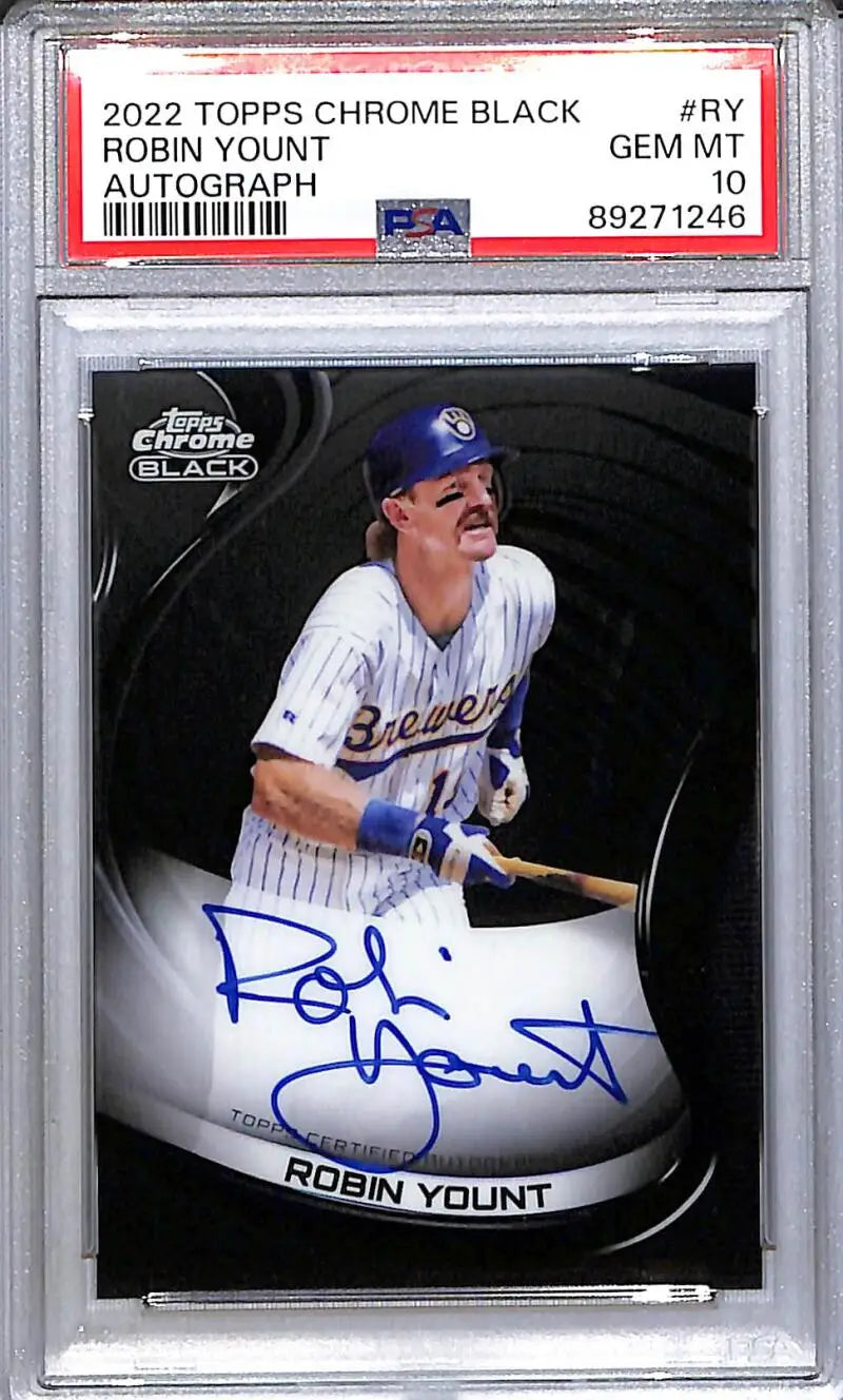2022 Topps Chrome Black #CBA-RY Robin Yount PSA 10 GEM MINT Auto Milwaukee Brewers