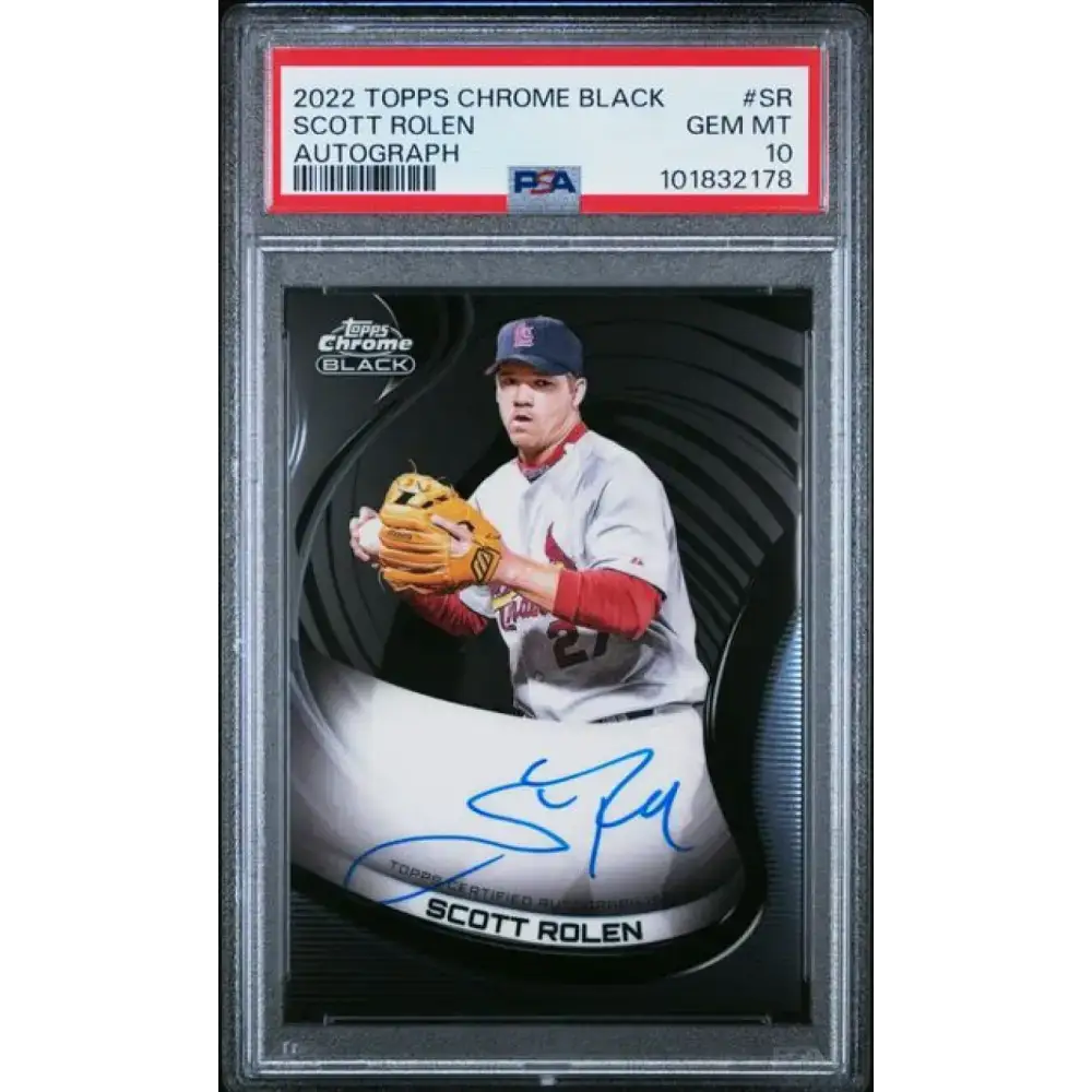 2022 Topps Chrome Black #CBA-SR Scott Rolen PSA 10 GEM MINT Auto St. Louis Cardinals Baseball Card - Baseball Card