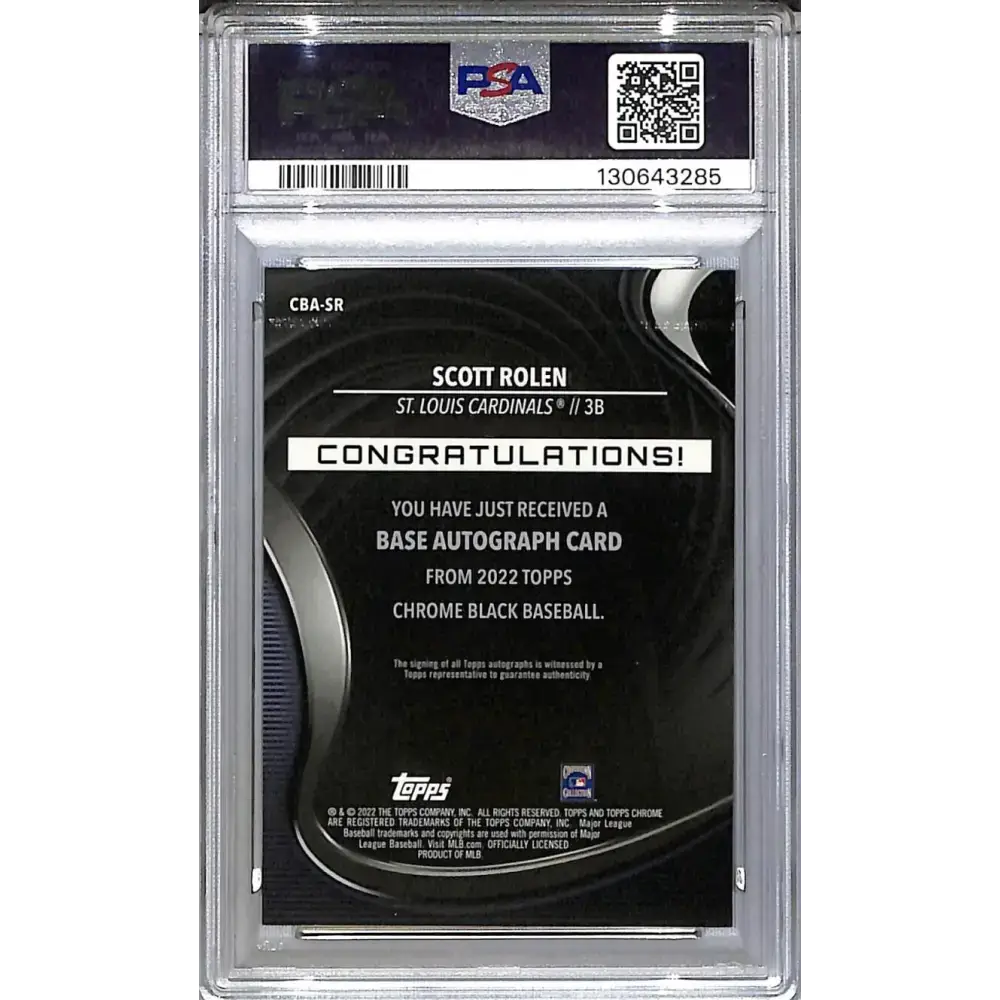 2022 Topps Chrome Black #CBA-SR Scott Rolen PSA 9 MINT Auto St. Louis Cardinals - Baseball Card Single