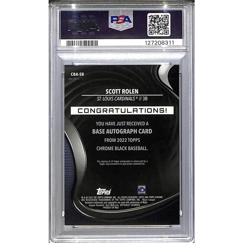 2022 Topps Chrome Black #CBA-SR Scott Rolen PSA 9 MINT Auto St. Louis Cardinals - Baseball Card Single
