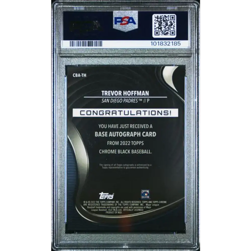 2022 Topps Chrome Black #CBA-TH Trevor Hoffman PSA 9 MINT Auto San Diego Padres Baseball Card - Baseball Card Single
