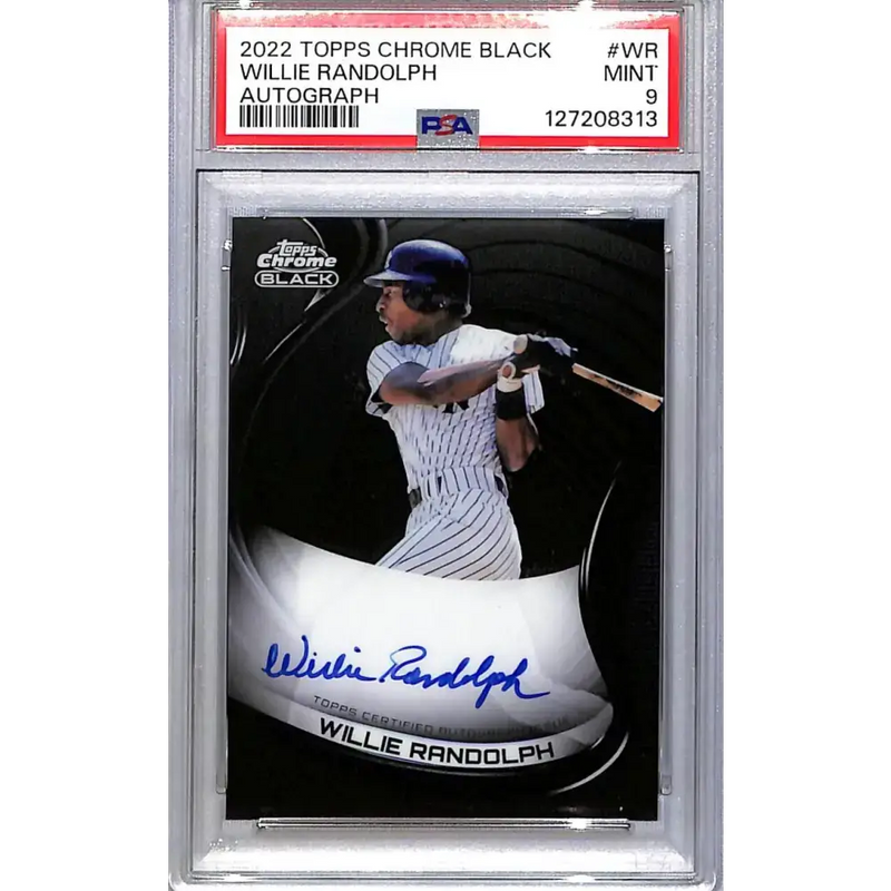 2022 Topps Chrome Black #CBA-WR Willie Randolf PSA 9 MINT Auto New York Yankees - Baseball Card Single