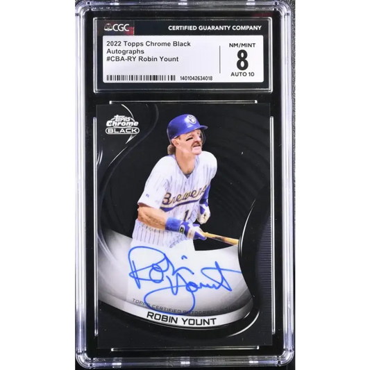 2022 Topps Chrome Black #CBARY Robin Yount CGC 8 Auto Milwaukee Brewers Baseball Card - Baseball Card Single