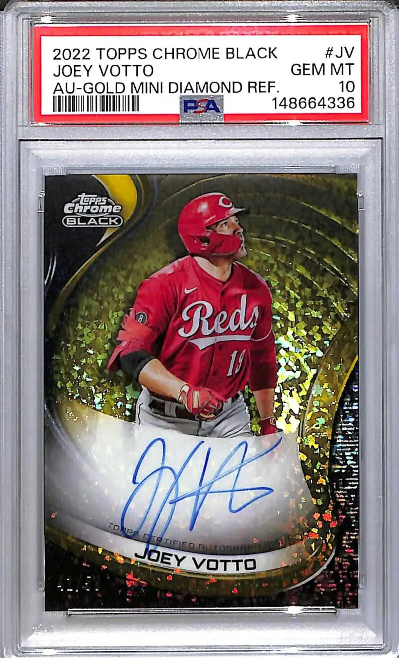 2022 Topps Chrome Black Gold Mini Diamond #CBA-JV Joey Votto NM-MT Auto 41/50 Cincinnati Reds