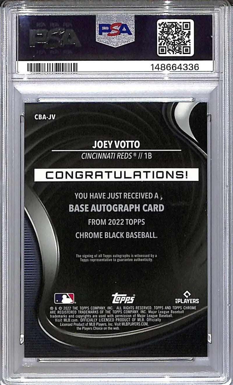 2022 Topps Chrome Black Gold Mini Diamond #CBA-JV Joey Votto NM-MT Auto 41/50 Cincinnati Reds