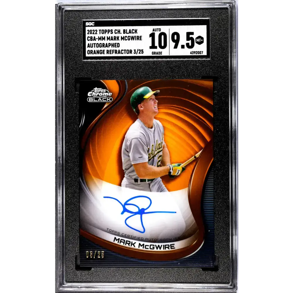 2022 Topps Chrome Black Orange #CBA-MM Mark McGwire SGC 9.5 MINT+ Auto 3/25 Oakland Athletics Baseball Card - Baseball