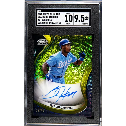 2022 Topps Chrome Black Refractor Gold Mini-Diamond #CBA-BJ Bo Jackson SGC 9.5 MINT+ Auto 12/50 Kansas City Royals