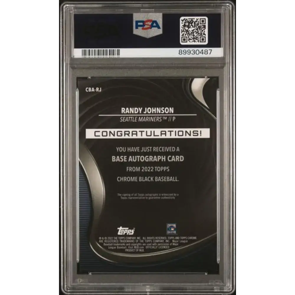 2022 Topps Chrome Black Refractor Gold Mini-Diamond #CBA-RJ Randy Johnson PSA 9 MINT Auto 28/50 Seattle Mariners