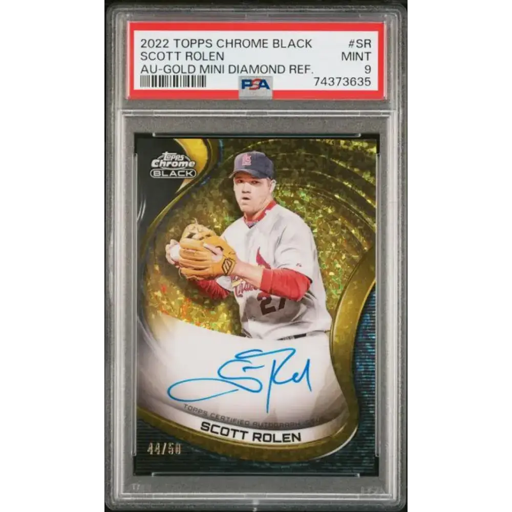 2022 Topps Chrome Black Refractor Gold Mini-Diamond #CBA-SR Scott Rolen PSA 9 MINT Auto 44/50 St. Louis Cardinals