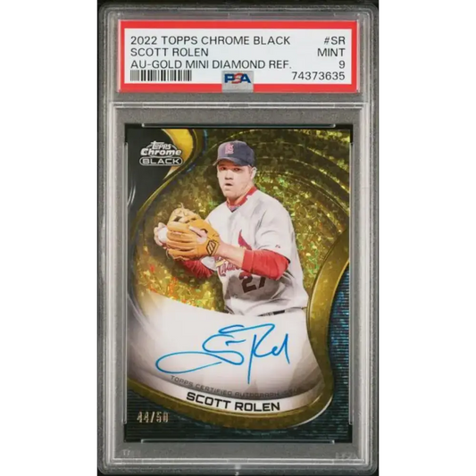 2022 Topps Chrome Black Refractor Gold Mini-Diamond #CBA-SR Scott Rolen PSA 9 MINT Auto 44/50 St. Louis Cardinals