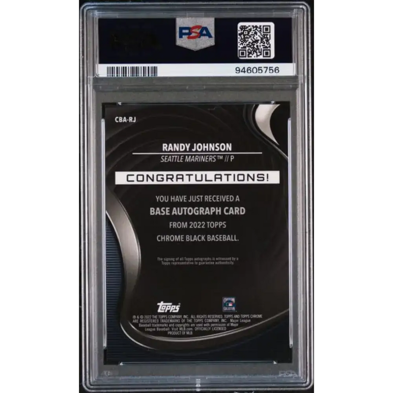 2022 Topps Chrome Black Refractor Gold Mini-Diamond Randy Johnson PSA 10 GEM MINT Auto 35/50 Seattle Mariners Baseball