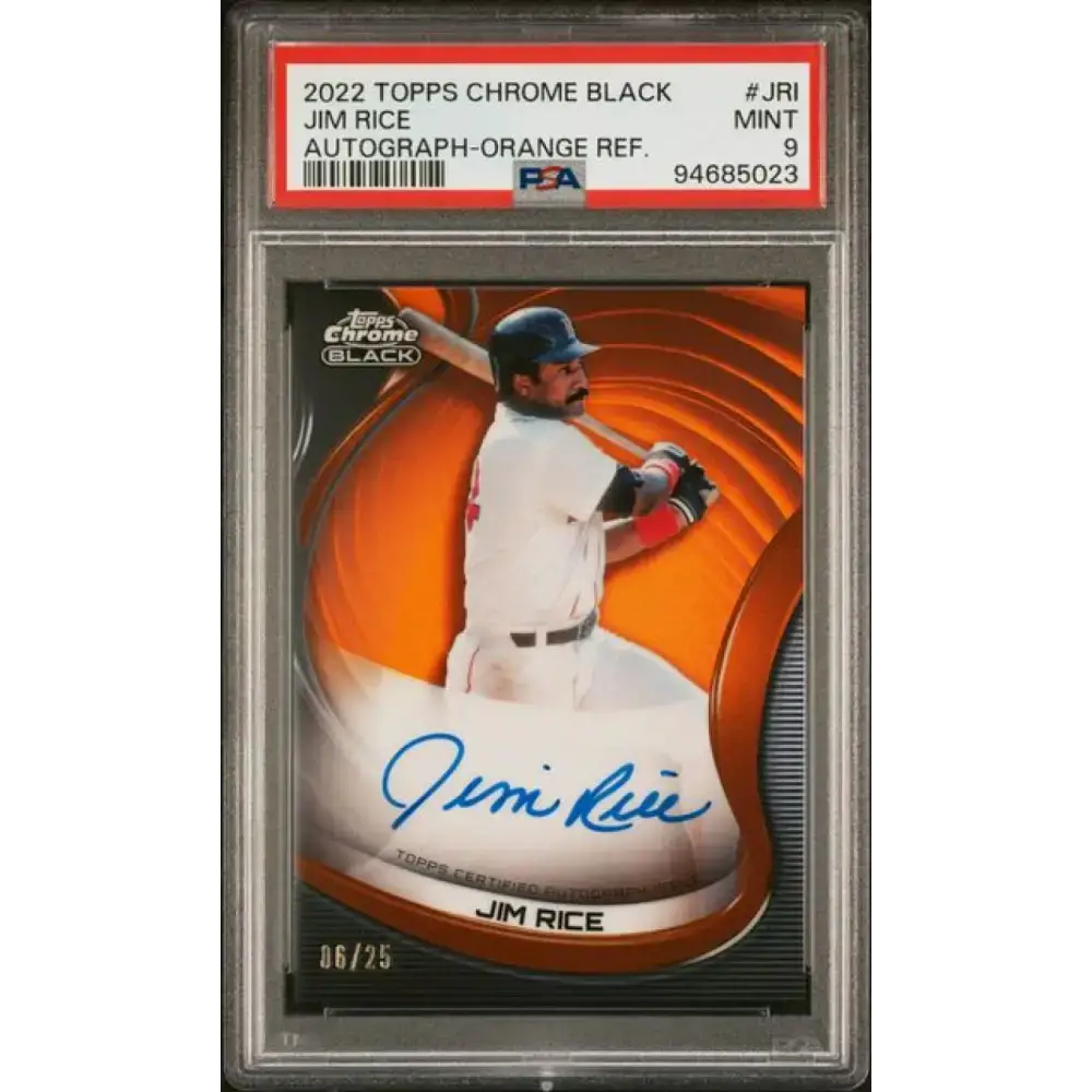 2022 Topps Chrome Black Refractor Orange #CBA-JRI Jim Rice PSA 9 MINT Auto 6/25 Boston Red Sox Baseball Card - Baseball