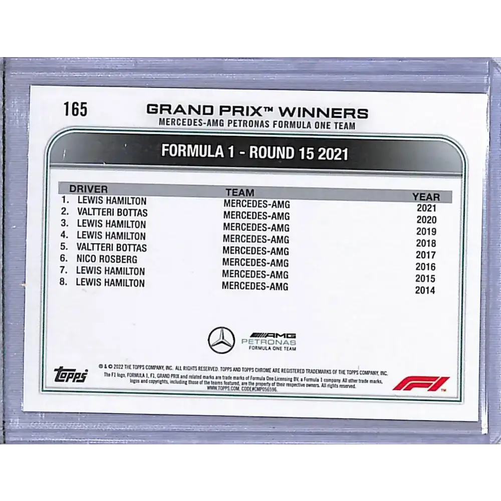 2022 Topps Chrome Formula 1 Negative Raywave #165 Lewis Hamilton NM-MT - Racing Card Single