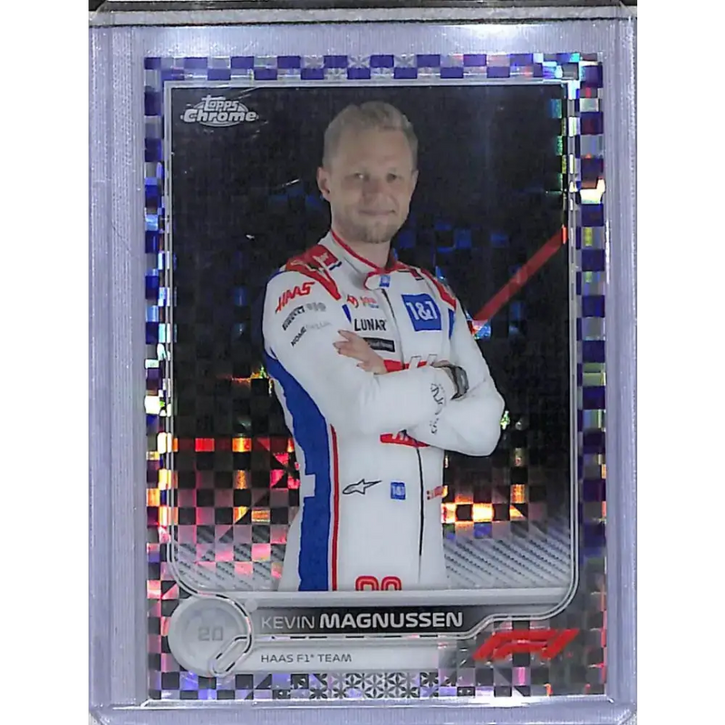2022 Topps Chrome Formula 1 Purple Checker Flag #73 Kevin Magnussen NM-MT 97/199 - Racing Card Single
