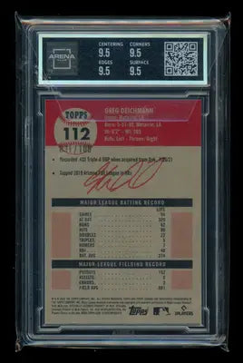 2022 Topps Chrome Fuchsia Atomic Refractor Greg Deichmann #112 RC 031/100 AC 9.5 - Baseball Card Single