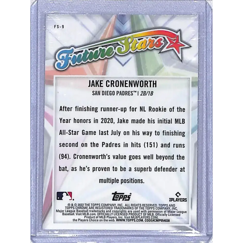 2022 Topps Chrome Future Stars #FS-9 Jake Cronenworth NM-MT San Diego Padres - Baseball Card Single