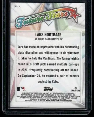 2022 Topps Chrome Future Stars Lars Nootbaar #FS-8 Logofractor RC Baseball - Baseball Card Single