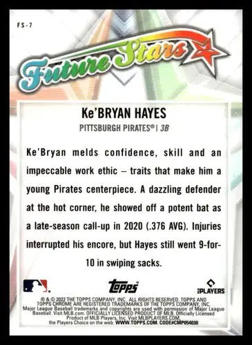 KeBryan Hayes baseball card from 2022 Topps Chrome Future Stars Refractor collection
