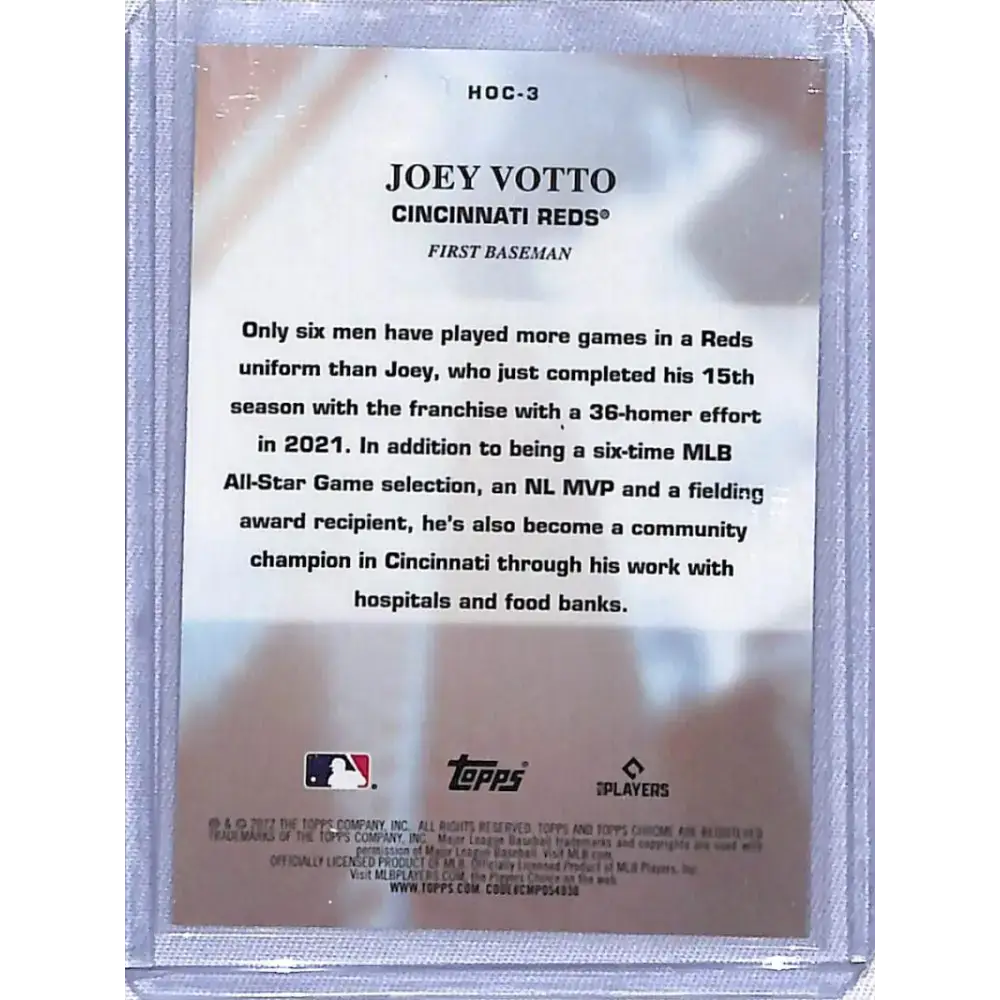2022 Topps Chrome Heart of the City #HOC-3 Joey Votto NM-MT Cincinnati Reds - Baseball Card Single