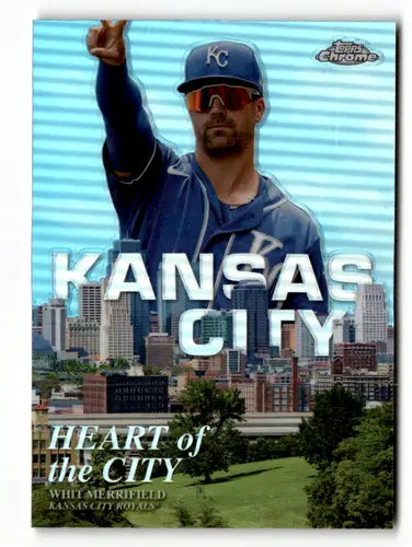 2022 Topps Chrome Heart of the City Refractor Whit Merrifield baseball card with original gloss