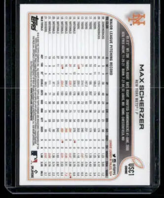 2022 Topps Chrome Max Scherzer #USC1 Purple Baseball - Baseball Card Single