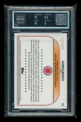 2022 Topps Chrome McDonald’s Fuchsia Refractor Adem Bona #15 107/150 AC 9.5 - Basketball Card Single