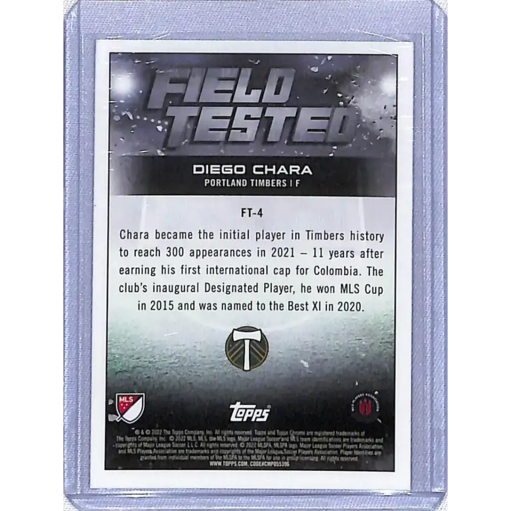 2022 Topps Chrome MLS Soccer Field Tested #FT-4 Diego Chara NM-MT Portland Timbers - Soccer Card Single