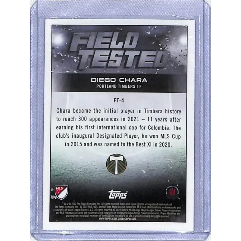 2022 Topps Chrome MLS Soccer Field Tested #FT-4 Diego Chara NM-MT Portland Timbers - Soccer Card Single