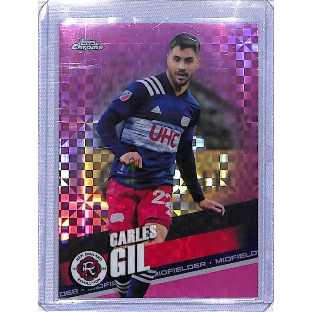 2022 Topps Chrome MLS Soccer Pink #107 Carles Gil NM-MT New England Revolution - Soccer Card Single
