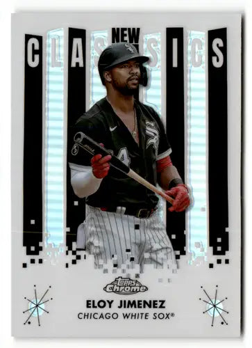 Eloy Jimenez baseball card with original gloss from 2022 Topps Chrome New Classics Refractor